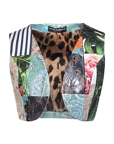 DOLCE&GABBANA Waistcoat Green 42% Polyester, 32% Cotton, 11% Viscose, 10% Other Fibres, 5% Metallized polyamide