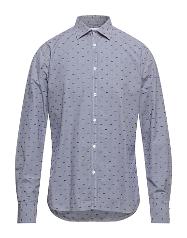 AGLINI Checked shirt Midnight blue 100% Cotton
