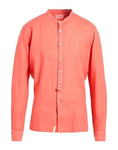 TINTORIA MATTEI 954 Einfarbiges Hemd Koralle 100% Leinen