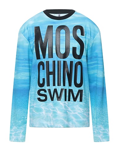 MOSCHINO Sweatshirt Turquoise 53% Polyester, 47% Cotton, Elastane