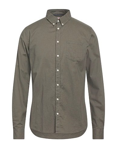 SUN 68 Chemise de couleur unie Vert militaire 70% Coton, 30% Lin