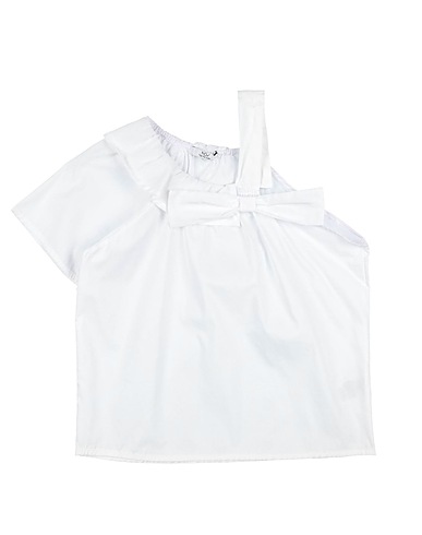 Y-CLÙ Top White 65% Cotton, 30% Polyester, 5% Elastic fibres