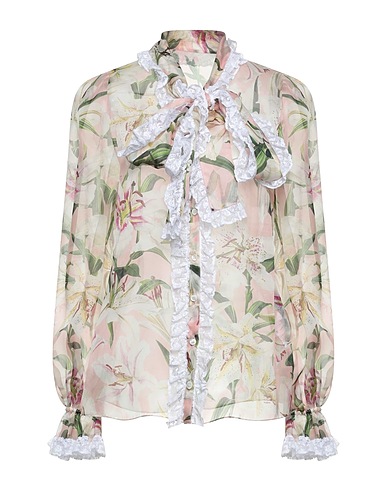 DOLCE&GABBANA フローラル柄シャツ＆ブラウス ライトピンク シルク 90% / コットン 9% / ポリエステル 1%