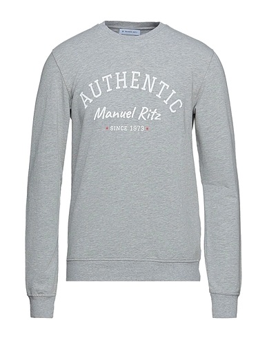 MANUEL RITZ Sweatshirt Light grey 94% Cotton, 6% Elastane
