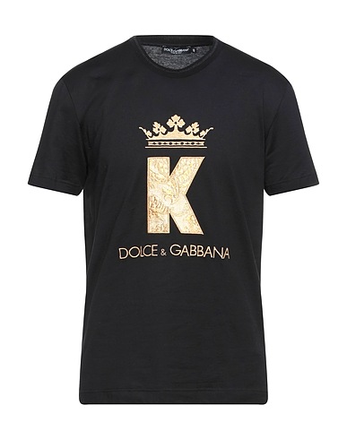 DOLCE&GABBANA T-shirt Black 95% Cotton, 2% Acrylic, 2% Acetate, 1% Polyester, Synthetic fibers