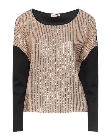 SCEE by TWINSET Top Sabbia 97% Poliestere, 3% Elastan, Viscosa