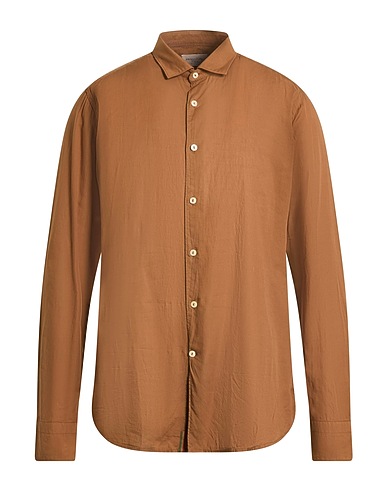 TINTORIA MATTEI 954 Solid color shirt Brown 100% Cotton
