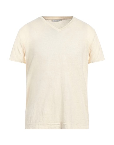 CROSSLEY Basic T-shirt Cream 96% Linen, 4% Elastane