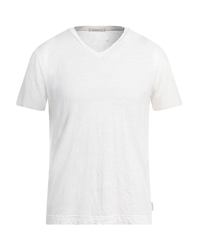 CROSSLEY Basic T-shirt White 96% Linen, 4% Elastane