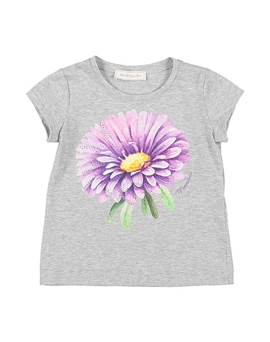 MONNALISA T-shirt Grigio 95% Cotone, 5% Elastan