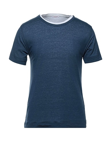 OFFICINA 36 T-shirt Slate blue 50% Viscose, 25% Cotton, 25% Linen