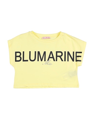MISS BLUMARINE T-shirt Pastel yellow 94% Cotton, 6% Elastane