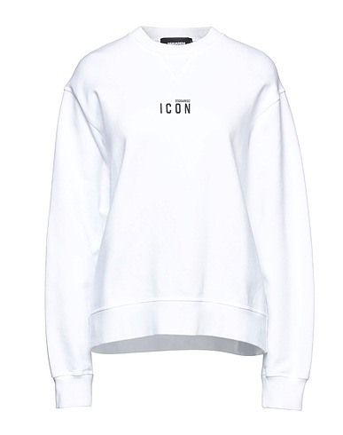 DSQUARED2 Felpa Bianco 100% Cotone, Elastan