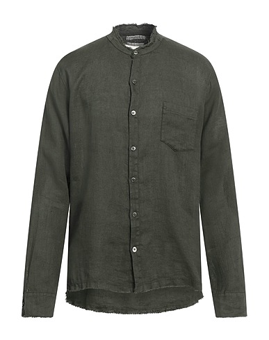 CROSSLEY Linen shirt Dark green 100% Linen