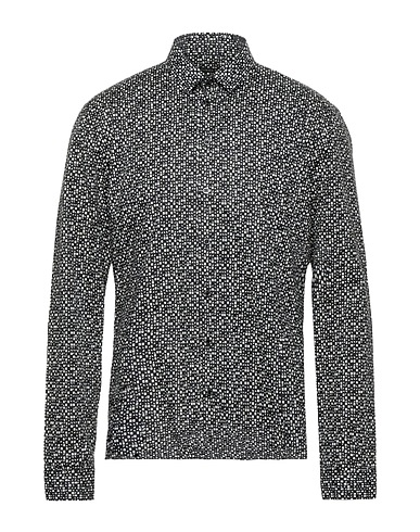 PATRIZIA PEPE Patterned shirt Black 97% Cotton, 3% Elastane