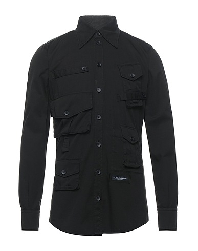 DOLCE&GABBANA Solid color shirt Black 100% Cotton