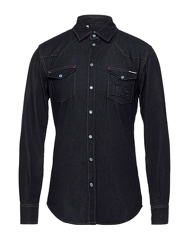 DOLCE&GABBANA Denim shirt Blue 79% Cotton, 11% Lyocell, 7% Elastomultiester, 3% Elastane