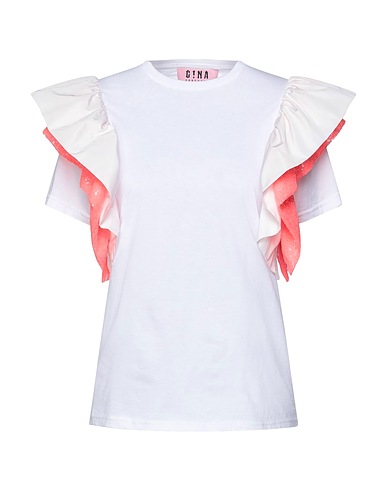 GINA GORGEOUS T-shirt White 100% Cotton, Polyester