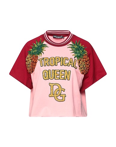 DOLCE&GABBANA Sweatshirt Pink 100% Cotton, Glass, Synthetic fibers, Acrylic, Silk