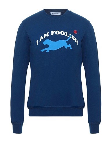 MANUEL RITZ Sweatshirt Blue 94% Cotton, 6% Elastane