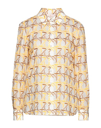 TORY BURCH Patterned shirts & blouses Beige 100% Cotton, Polyester