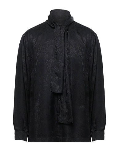 DOLCE&GABBANA Solid colour shirt Black 100% Silk