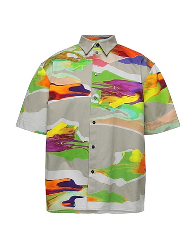 MSGM Patterned shirt Light grey 100% Cotton