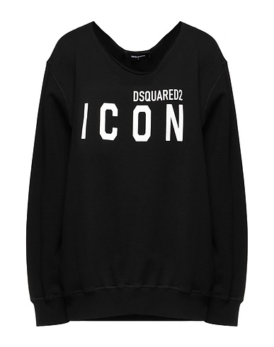 DSQUARED2 Felpa Nero 100% Cotone, Elastan