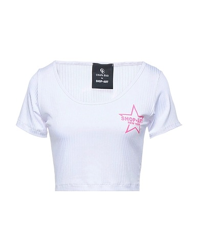 SHOPART Crop top Bianco 95% Poliestere, 5% Elastan