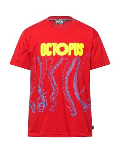 OCTOPUS T-shirt Red 100% Cotton