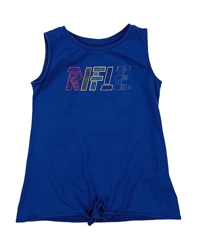 RIFLE Tank top Blue 95% Cotton, 5% Elastane