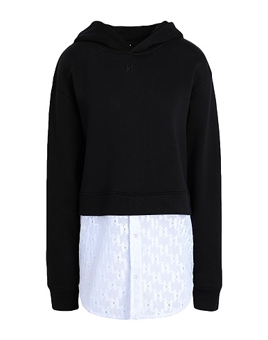KARL LAGERFELD Hooded sweatshirt Black 90% Organic cotton, 10% Recycled polyester