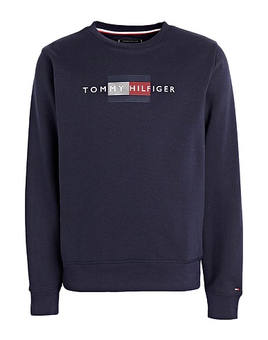 TOMMY HILFIGER Sweatshirt LINES HILFIGER CREW-NECK KNIT Midnight blue 70% Cotton, 30% Polyester