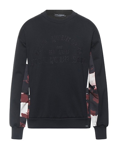 DOLCE&GABBANA Sweatshirt Schwarz 100% Baumwolle, Elastan, Polyester