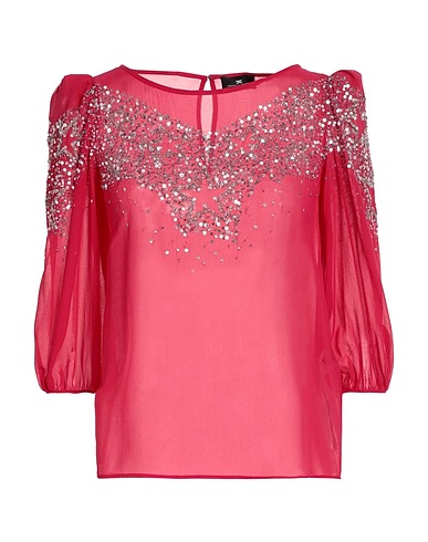 ELISABETTA FRANCHI Seidentop Fuchsia 100% Seide, Plastik, Glas