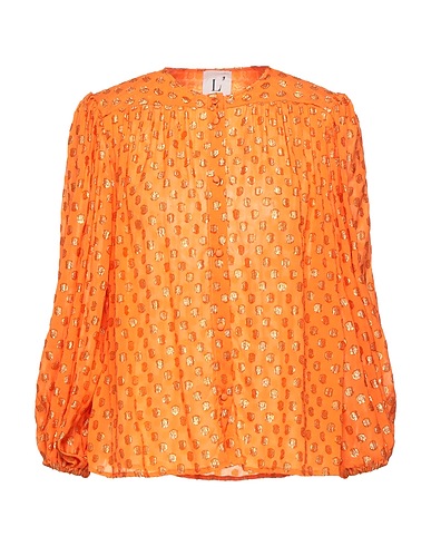L' AUTRE CHOSE Patterned shirts & blouses Orange 80% Viscose, 20% Metal