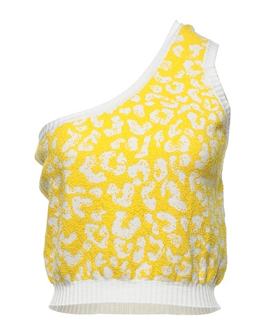 SOLOTRE One-shoulder top Yellow 100% Cotton