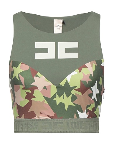 ELISABETTA FRANCHI Top Military green 80% Polyamide, 20% Elastane, Polyester