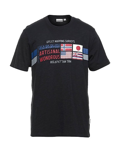 NAPAPIJRI T-shirt Black 100% Cotton, Elastane