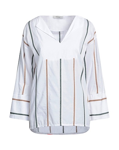 ALPHA STUDIO Top White 100% Cotton, Polyester