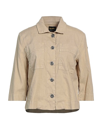 REFRIGIWEAR Camisa de lino Beige 55% Lino, 43% Algodón, 2% Elastán