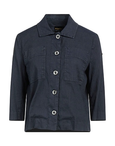 REFRIGIWEAR Camisa de lino Azul noche 55% Lino, 43% Algodón, 2% Elastán