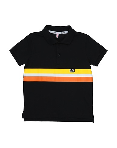 SUN 68 Poloshirt Schwarz 95% Baumwolle, 5% Elastan