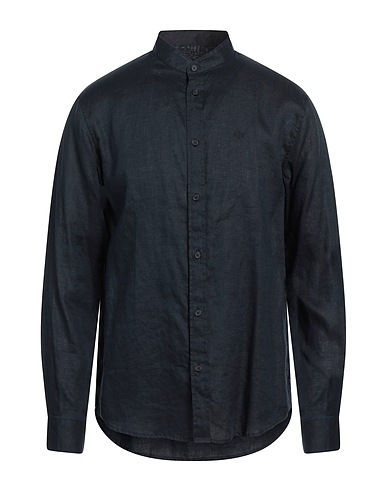 ARMANI EXCHANGE Linen shirt Midnight blue 100% Linen