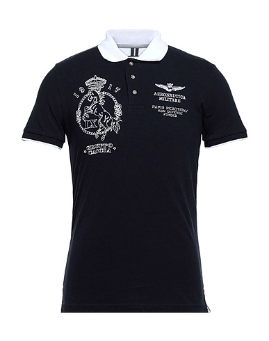 AERONAUTICA MILITARE Polo shirt Midnight blue 100% Cotton