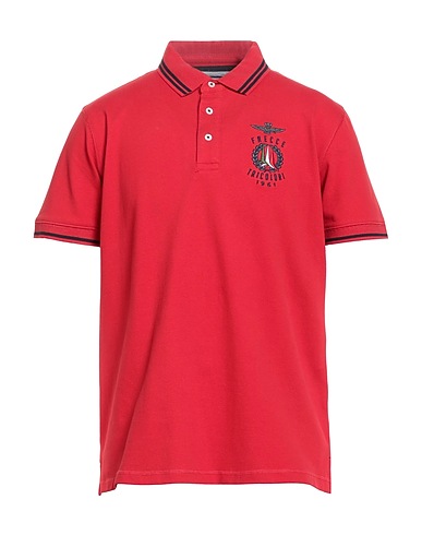 AERONAUTICA MILITARE Polo shirt FRECCE TRICOLORI Red 95% Cotton, 5% Elastane