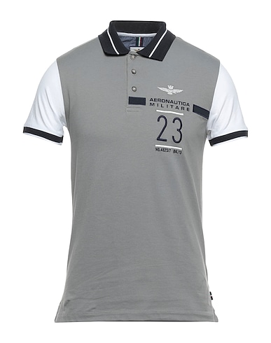 AERONAUTICA MILITARE Polo shirt Grey 95% Cotton, 5% Elastane