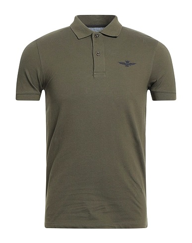 AERONAUTICA MILITARE Polo shirt Military green 95% Cotton, 5% Elastane