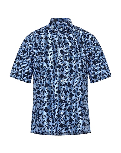 PAOLO PECORA Striped shirt Azure 100% Cotton