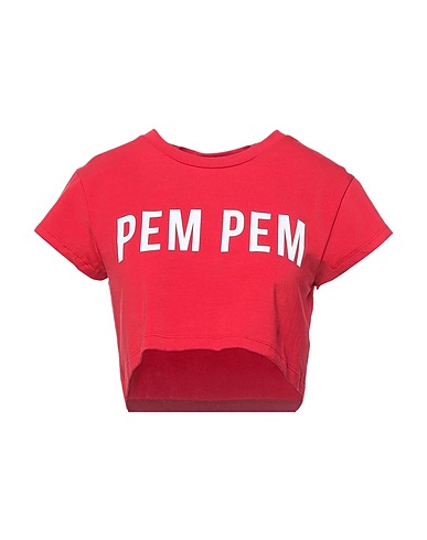 RELISH Crop top Rosso 96% Cotone, 4% Elastan